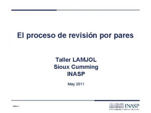 El proceso de revisin por pares Taller LAMJOL