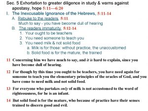 Sec 5 Exhortation to greater diligence in study