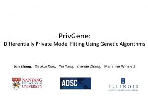 Priv Gene Differentially Private Model Fitting Using Genetic