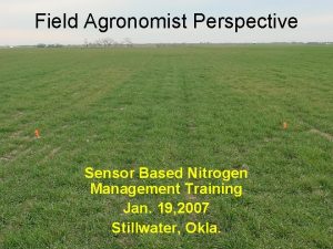 Field Agronomist Perspective Sensor Based Nitrogen Management Training