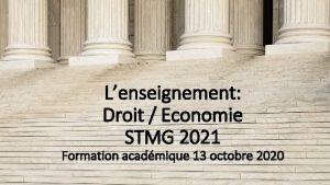 Lenseignement Droit Economie STMG 2021 Formation acadmique 13