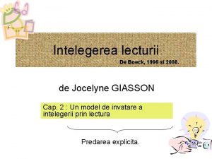 Intelegerea lecturii De Boeck 1996 si 2008 de