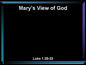 Marys View of God Luke 1 25 33