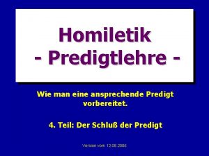 Homiletik Predigtlehre Wie man eine ansprechende Predigt vorbereitet