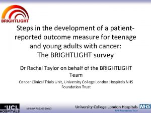 Steps in the development of a patientreported outcome