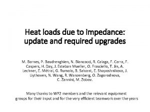 Heat loads due to impedance update and required