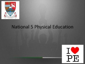 National 5 Physical Education Learning Intentions Pupils will