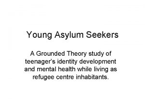 Young Asylum Seekers A Grounded Theory study of