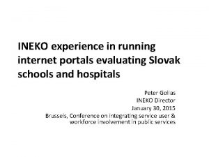 INEKO experience in running internet portals evaluating Slovak