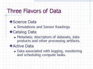 Three Flavors of Data Science Data n Simulations