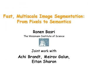 Fast Multiscale Image Segmentation From Pixels to Semantics