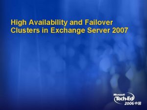 High Availability and Failover Clusters in Exchange Server