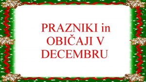 Prazniki v decembru