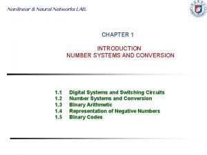 Nonlinear Neural Networks LAB CHAPTER 1 INTRODUCTION NUMBER