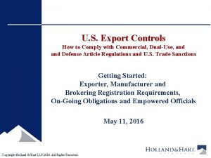 U S Export Controls How to Comply with