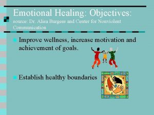 Emotional Healing Objectives source Dr Alisa Burgess and