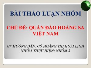 BI THO LUN NHM CH QUN O HONG