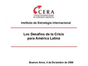 Instituto de Estrategia Internacional Los Desafos de la