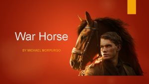 War Horse BY MICHAEL MORPURGO The Author Setting
