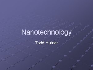 Nanotechnology Todd Hutner The Nano Scale 1 nanometer