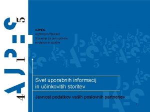 AJPES Agencija Republike Slovenije za javnopravne evidence in