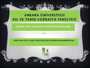 ANKARA NVERSTES DL VE TARHCORAFYA FAKLTES ADA TRK