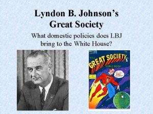 Lyndon B Johnsons Great Society What domestic policies