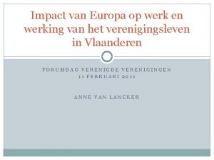 Impact van Europa op werk en werking van