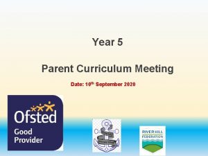Year 5 Parent Curriculum Meeting Date 10 th