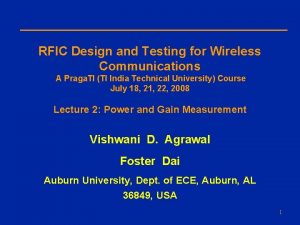 RFIC Design and Testing for Wireless Communications A