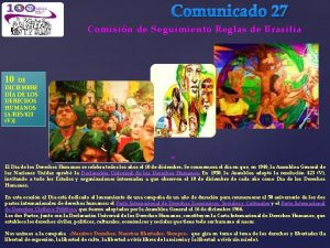 Comunicado 27 Comisin de Seguimiento Reglas de Brasilia