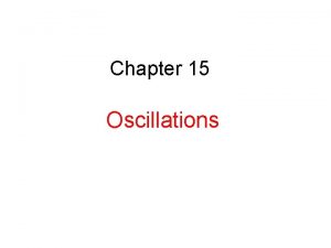 Chapter 15 Oscillations 15 1 Oscillatory motion Motion