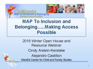 MAP To Inclusion and Belonging Making Access Possible