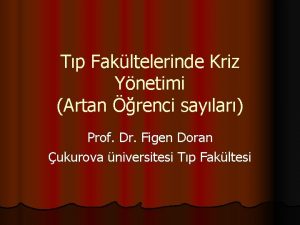 Tp Fakltelerinde Kriz Ynetimi Artan renci saylar Prof