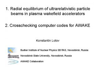 1 Radial equilibrium of ultrarelativistic particle beams in