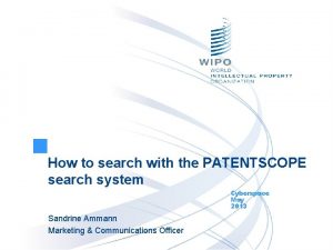 How to search with the PATENTSCOPE search system