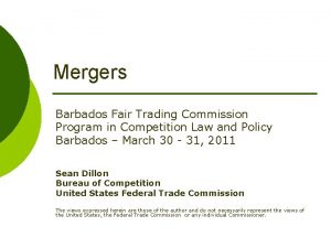 Mergers Barbados Fair Trading Commission Program in Competition