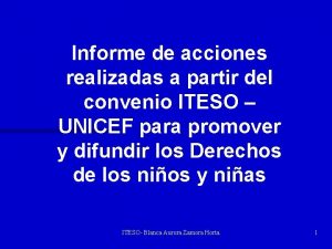 Informe de acciones realizadas a partir del convenio