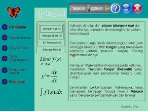 Pengantar Integral Taktentu Bilangan Asli N Bilangan Bulat