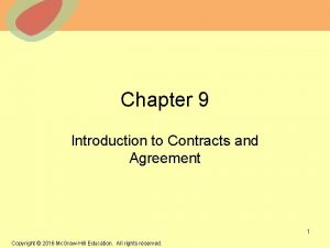 Chapter 9 Introduction to Contracts and Agreement 2013
