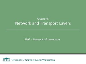 Chapter 5 Network and Transport Layers S 305