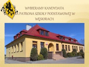 WYBIERAMY KANDYDATA NA PATRONA SZKOY PODSTAWOWEJ W WSIORACH