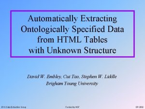 Automatically Extracting Ontologically Specified Data from HTML Tables