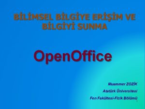 BLMSEL BLGYE ERM VE BLGY SUNMA Open Office