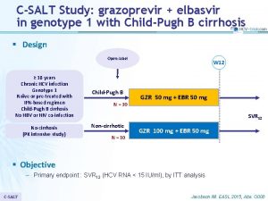 CSALT Study grazoprevir elbasvir in genotype 1 with