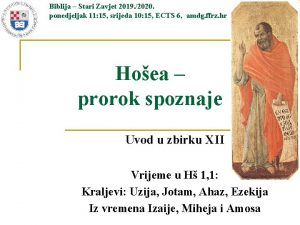 Biblija Stari Zavjet 2019 2020 ponedjeljak 11 15