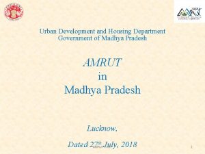 Urban Development and Housing Department Government of Madhya