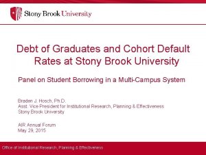 Debt of Graduates and Cohort Default Rates at