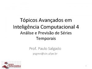 Tpicos Avanados em Inteligncia Computacional 4 Anlise e