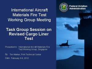 International Aircraft Materials Fire Test Working Group Meeting